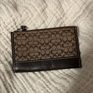 Coach Brown and Tan Monogram Card Holder